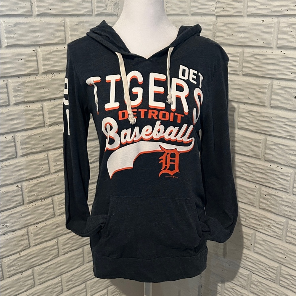 Detroit Tigers Baseball 5th & Ocean Charcoal Hoodie